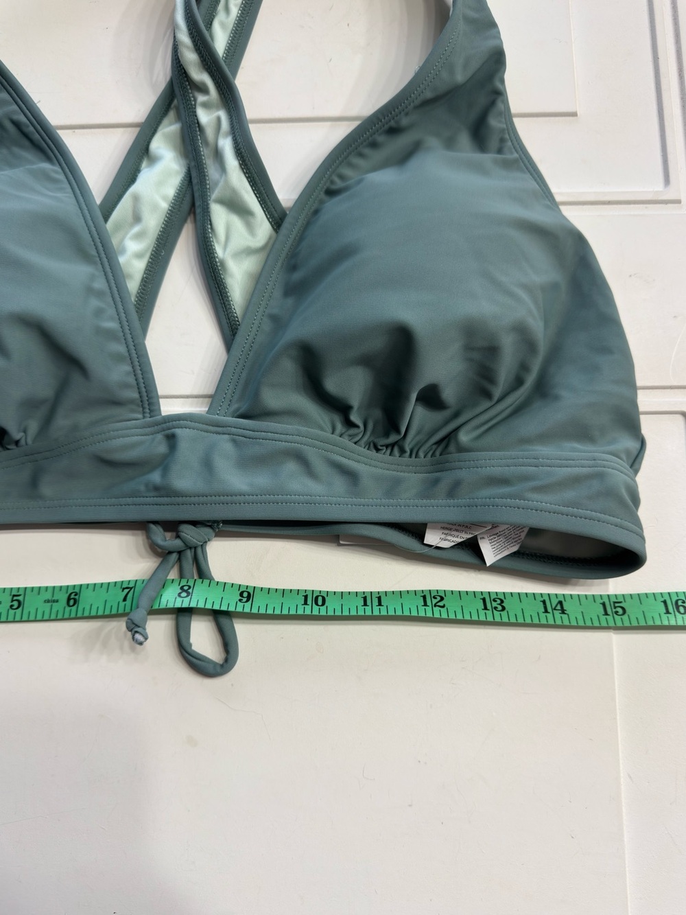 Cupshe NWT Women’s Sz XL Green Cross Strap Bikini Top Summer Swimwear - Picture 3 of 4